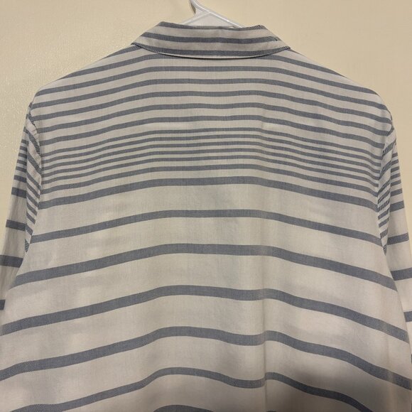 J. Jill Women's Blue/White Mixed-Stripe Button-Front Tunic Shirt Top L - Picture 5 of 9